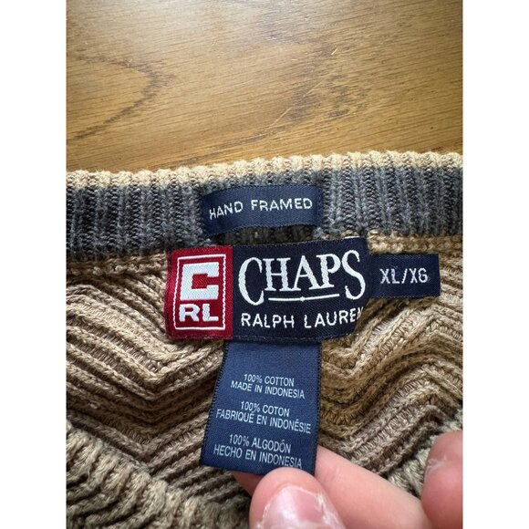 Chaps Ralph Lauren Hand Frame Sweater Men XL Fisherman Cream Cable Knit Classic - Picture 3 of 12